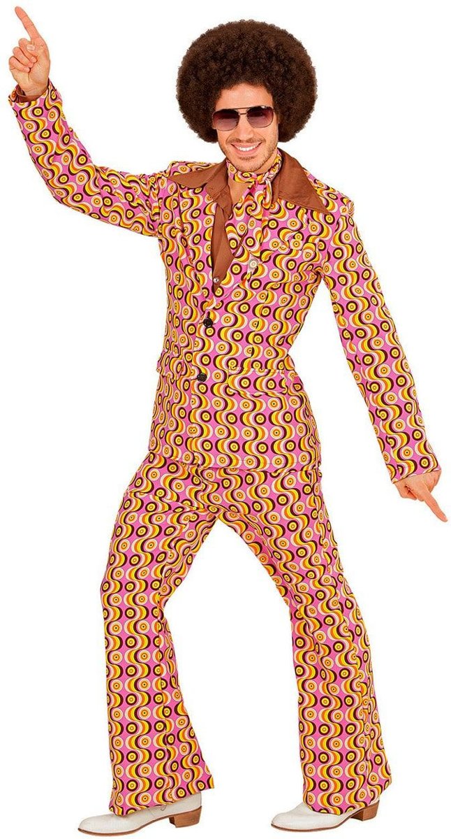 Hippie Kostuum | Groovy George 70s Heren Kostuum Lps Man | XL | Carnaval kostuum | Verkleedkleding